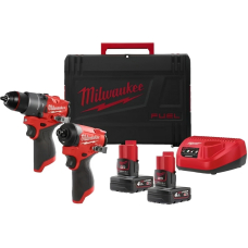 Набор аккумуляторных инструментов Milwaukee M12 FPP2A2-402X, FPD2, FID2, 2х4.0Аh, з/у, HD кейс