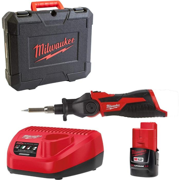Аккумуляторный паяльник Milwaukee M12 SI-0, 1х2.0Аh, з/у, в кейсе