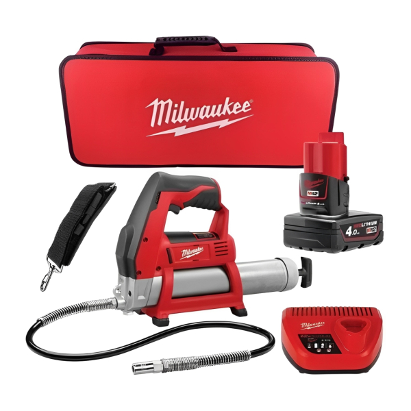 Аккумуляторный шприц для смазки Milwaukee M12 GG-401B, 1x4.0Ah, з/у C12 C, в сумке