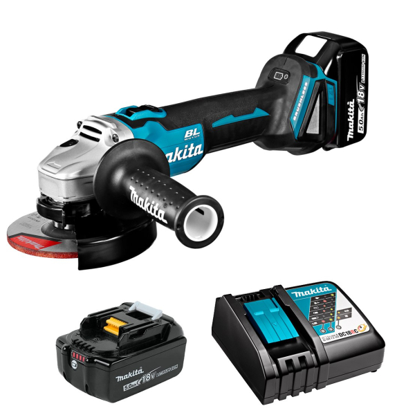 Аккумуляторная болгарка Makita DGA504RT, 1x5.0 Ah, з/у DC18RC