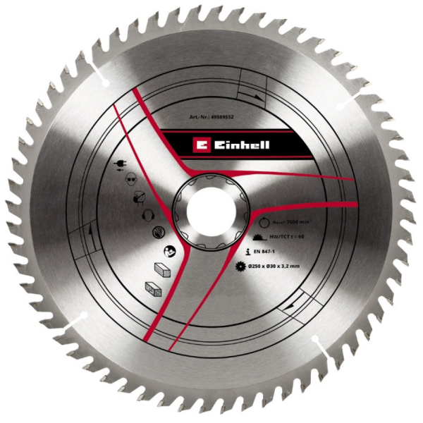 Пильный диск KWB by Einhell, 250х30 мм, 60Т