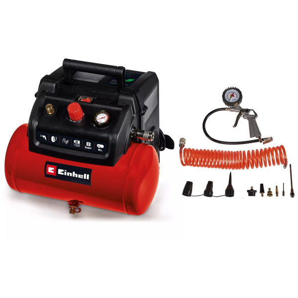 Компресор безмасляний Einhell TC-AC 190/6/8 OF Set з набором аксесуарів