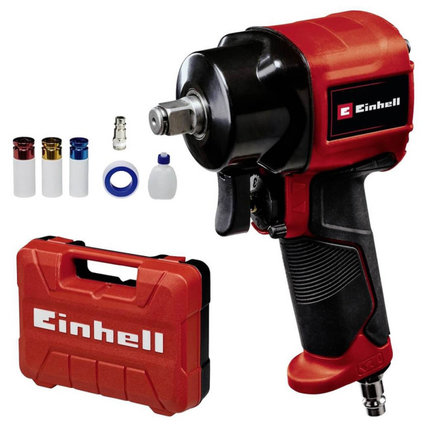 Гайкокрут пневматичний ударний Einhell TC-PW 610 Compact з аксесуарами в кейсі