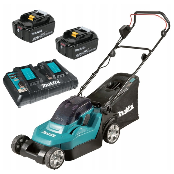 Аккумуляторная газонокосилка Makita DLM382PT2, 2x5.0Ah, з/у DC18RD