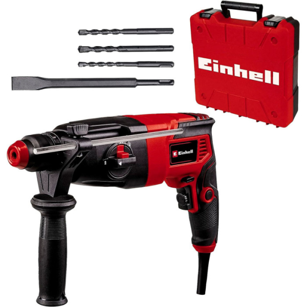 Перфоратор Einhell TC-RH 620 4F Kit, кейс, 3 бура и плоское зубило