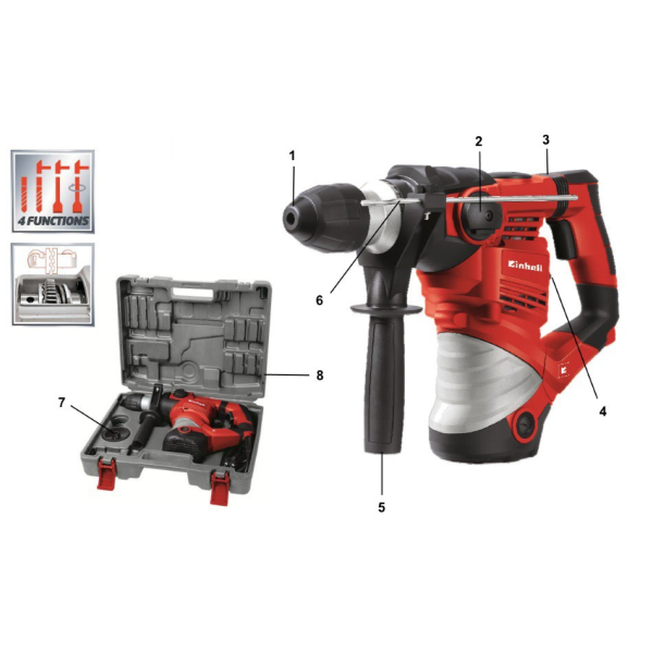Перфоратор Einhell TC-RH 1600, кейс