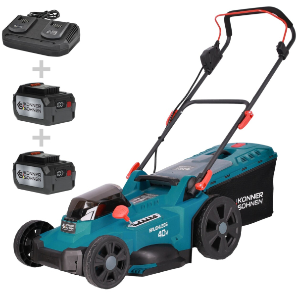 Аккумуляторная газонокосилка Konner&Sohnen KS 43LM-40V Set, 2x4.0Ah, з/у