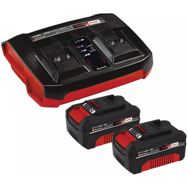 Набор из аккумуляторов и зарядного устройства Einhell 2x18V 4.0 Ah & 3А Twincharger PXC Starter Kit