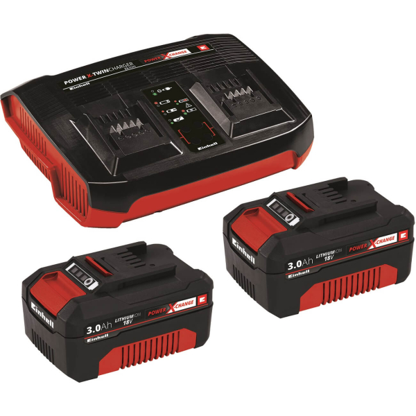 Набор из аккумуляторов и зарядного устройства Einhell 2x18V 3.0Ah, 3А Twincharger PXC Starter Kit