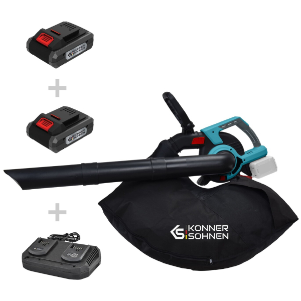 Аккумуляторная воздуходувка Konner&Sohnen KS LBV-40V set с 2 акб 20V 4Ah и з/у