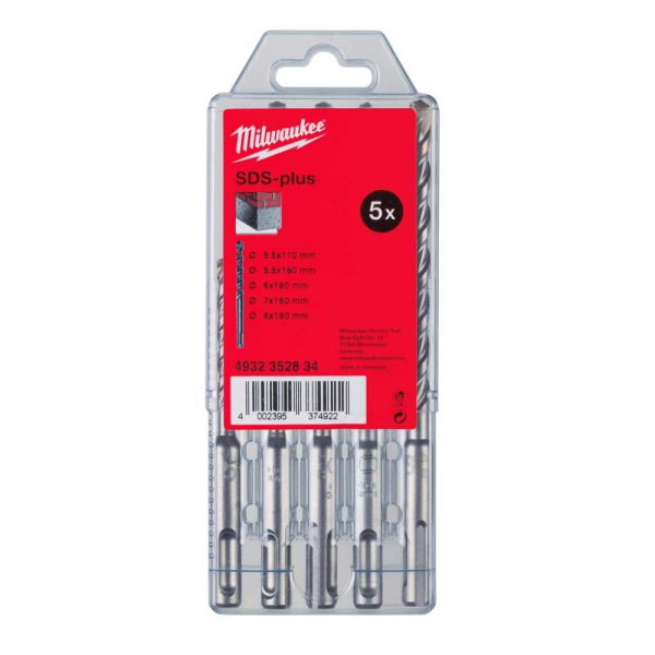Набір бурів Milwaukee SDS-Plus M2, 5 шт