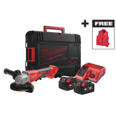 Аккумуляторная угловая шлифмашина Milwaukee M18 BLSAG125XPDMC-402X, 2x4.0 Ah, з/у, в кейсе