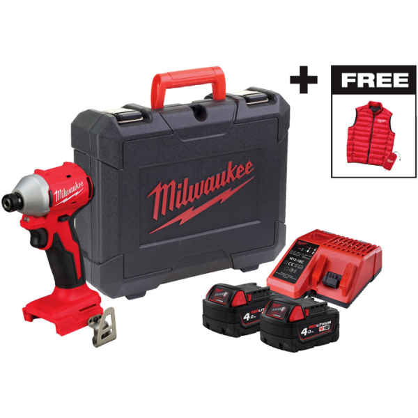 Аккумуляторный винтоверт Milwaukee BLIDRC-402C, 2x4.0Ah, з/у M12-18 FC, в кейсе