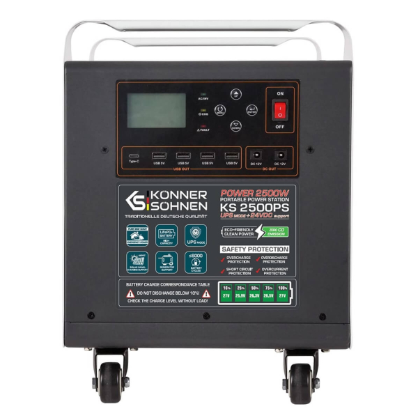 Зарядная станция Konner&Sohnen KS 2500PS, 2560 Вт/час, 2500 Вт