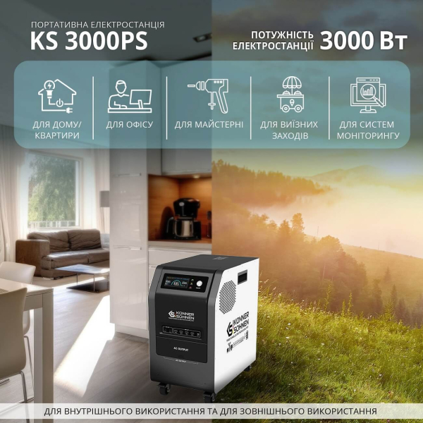 Зарядная станция Konner&Sohnen KS 3000PS, 3200 Вт/час, 3000 Вт