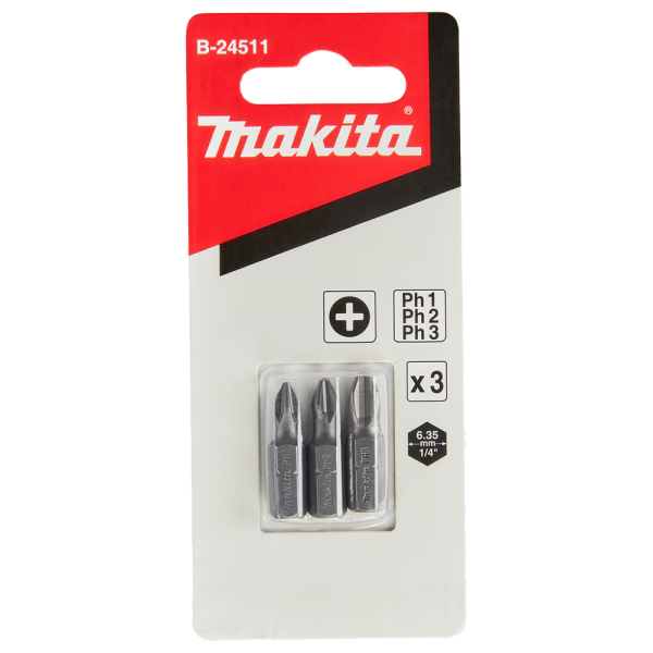 Биты Makita PH1, PH2, PH3