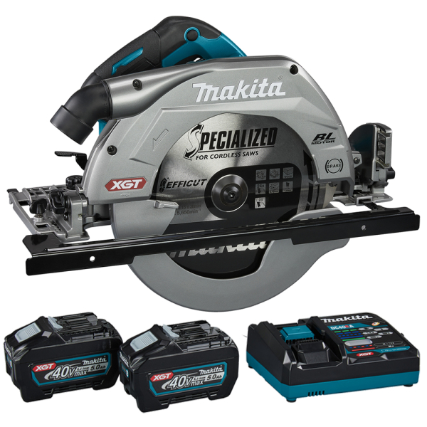 Аккумуляторная дисковая пила Makita XGT 40 V MAX HS011GT201, 2x5.0Ah, з/у