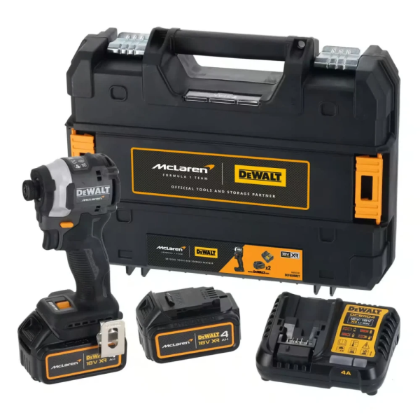Акумуляторний гвинтоверт McLaren F1 TEAM LIMITED EDITION DeWALT DCF85MM2T, PowerStack 2x4.0 Ah, з/п DCB1104, кейс TSTAK