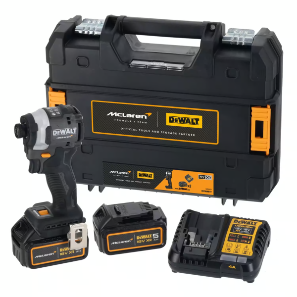 Акумуляторний гвинтоверт McLaren F1 TEAM LIMITED EDITION DeWALT DCF85MP2T, PowerStack 2x5.0 Ah, з/п DCB1104, кейс TSTAK