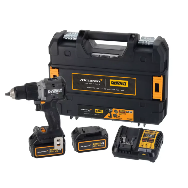 Акумуляторний ударний шуруповерт McLaren F1 TEAM DeWALT DCD85MM2T, 2x4.0Ah, з/п, валіза TSTAK