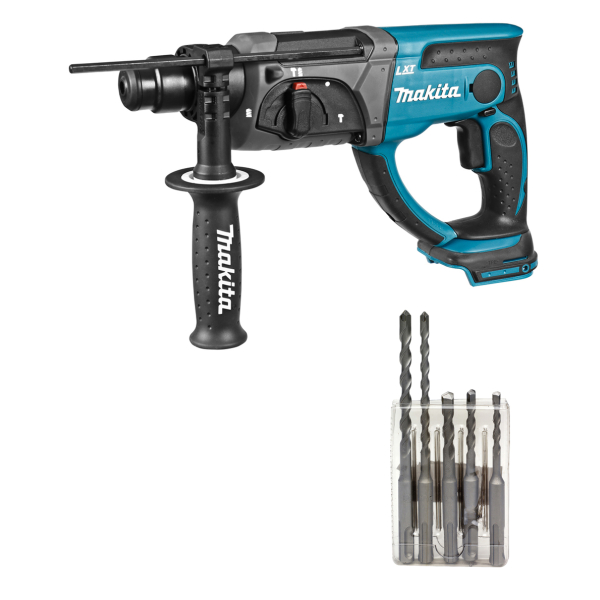 Аккумуляторный перфоратор Makita DHR202ZX, каркас, с набором буров 5 шт