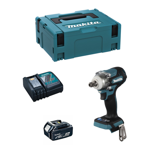 Аккумуляторный гайковерт Makita DTW301RTJ1, 1x18 V 5.0Ah, з/у DC18RC, в кейсе Makpac 2