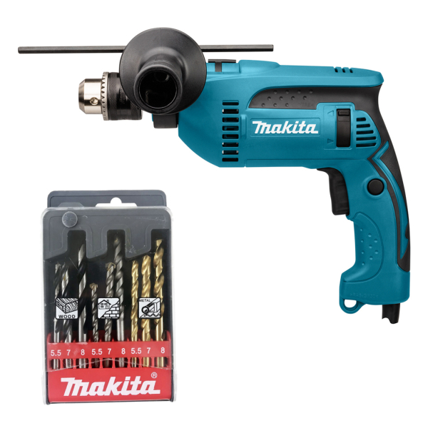 Дриль ударний Makita HP1640X з набором свердел