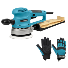 Эксцентриковая шлифмашина Makita BO6030X с перчатками