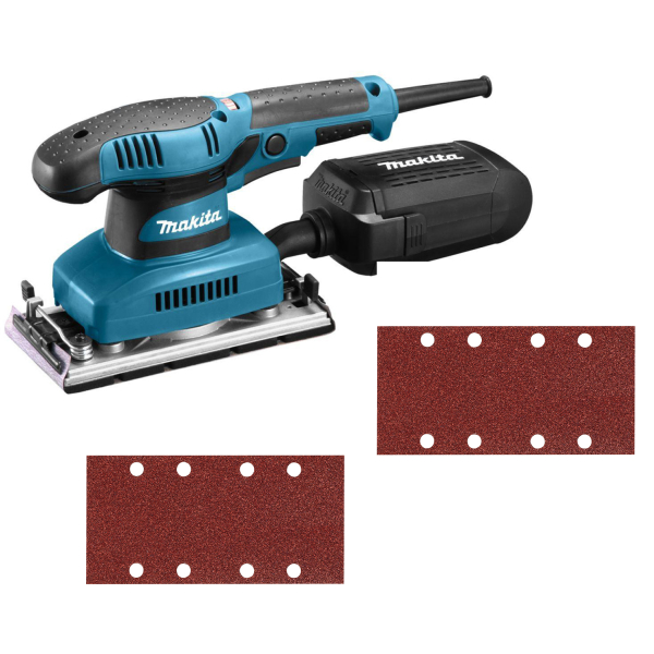 Вібраційна шліфмашина Makita BO3711X з набором шліфпаперу К40 та К150