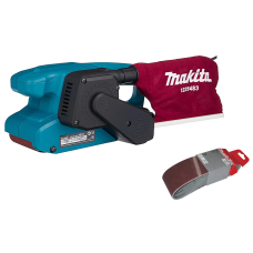 Ленточная шлифмашина Makita 9910X с набором шлифлент, 3 шт