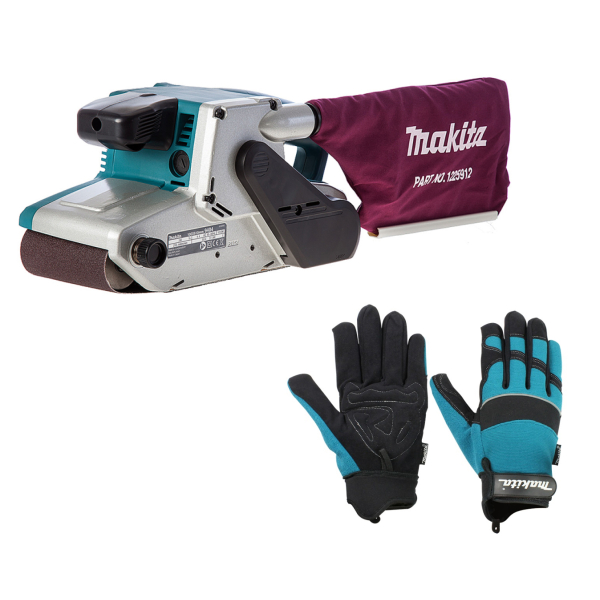 Ленточная шлифмашина Makita 9404X с перчатками