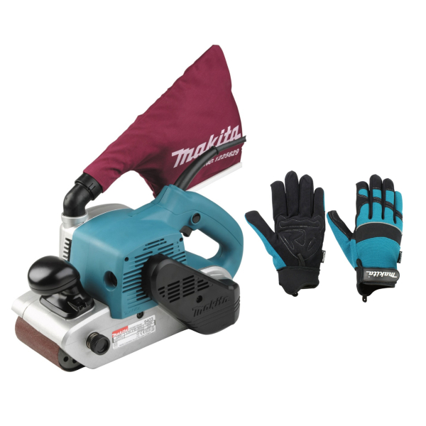 Ленточная шлифмашина Makita 9403X с перчатками