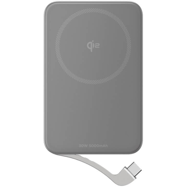 Павербанк EcoFlow RAPID Magnetic Power Bank 5000 mAh 30W Qi2.0 Silver
