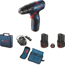 Аккумуляторный ударный шуруповерт Bosch GSB 120-Li, 2x2.0Ah, GAL 1210 CV, кейс, набор бит, повреждена упаковка