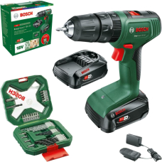Акумуляторний ударний шуруповерт Bosch ЕаsyImpact 18V-40, 2xPBA 18V 2.0Ah, AL 18V-20, кейс, набір аксесуарів X-line 34 шт