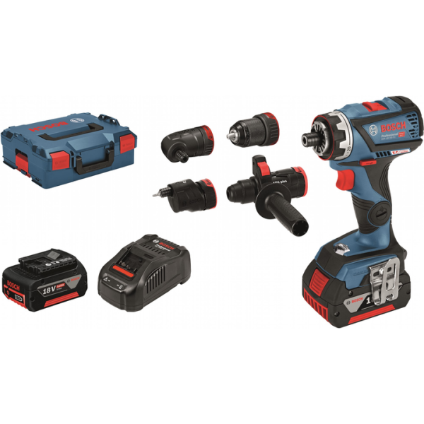 Аккумуляторный шуруповерт Bosch GSR 18V-60 FC, 2xGBA 18V 5.0Ah, GAL 1880 CV, L-BOXX 136, 4 насадки