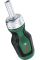 Короткая отвертка Bosch с храповиком и 6 бит (PZ1, PZ2, PH2, SL4, TX25, HEX5)