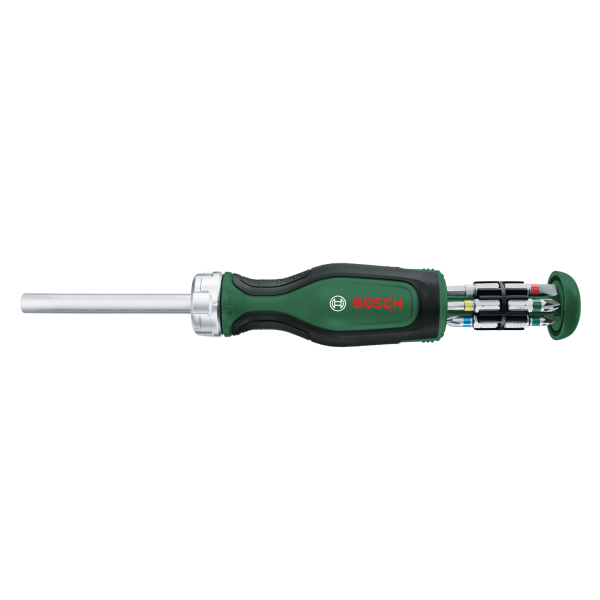 Отвертка Bosch с храповиком и 12 битами