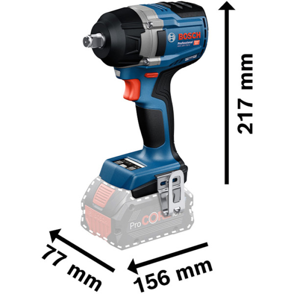 Аккумуляторный гайковерт Bosch GDS 18V-750 C Professional, 2xProCore 18V 8.0Аh, з/у GAL1880 CV, кейс L-BOXX
