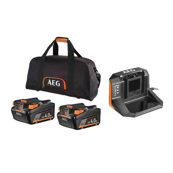 Аккумулятор с зарядным устройством AEG SETLL1840SLK1, 2x4Ah, з/п, сумка