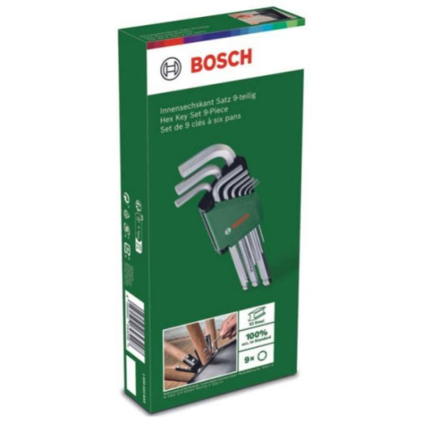 Набор шестигранных ключей Bosch, 9 шт