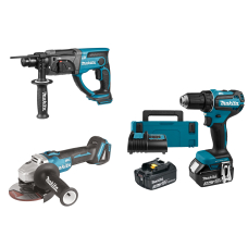 Набор аккумуляторных инструментов Makita (DDF485SFJ, DGA504Z, DHR202Z)