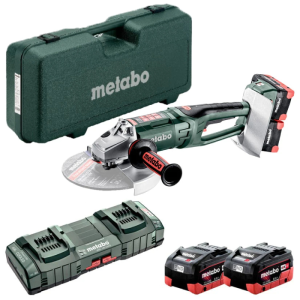 Акумуляторна кутова шліфувальна машина Metabo WPB 36-18 LTX BL 24-230 Quick, LiHD 4x8.0 Ah, ASC 145 Duo, кейс