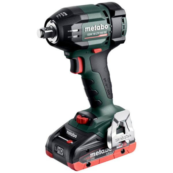 Аккумуляторнный гайковерт Metabo SSW 18 LTX 550 BL, 2x18 V 4 Аh, з/у, принадлежности, кейс MetaBox