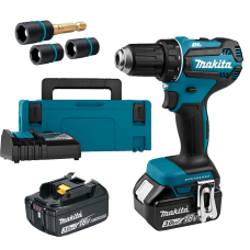 Аккумуляторный шуруповерт Makita DDF485RFJ, 2x3.0 Ah, DC18RC, головка B-40375, кейс Makpac