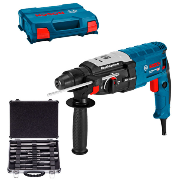 Перфоратор Bosch GBH 2-28 Professional, кейс, набор буров и зубил Bosch SDS-plus Mixed Set
