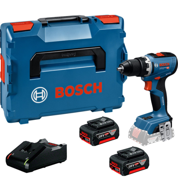Акумуляторний шуруповерт Bosch Professional GSR 18V-65, 2×GBA 18V 4.0Ah, GAL 18V-40, в кейсі L-BOXX