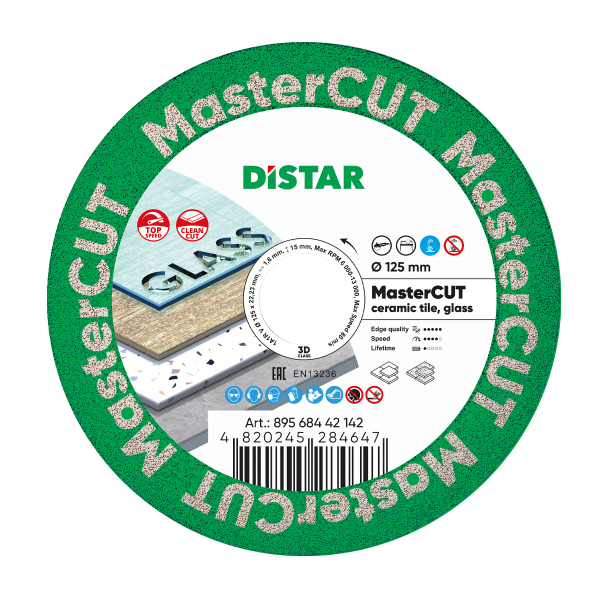 Круг алмазний вiдрiзний Distar 1A1R V 125 MasterCUT