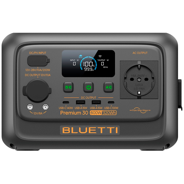 Зарядна станція Bluetti Premium 30 V2, 600 Вт, 320 Вт/год