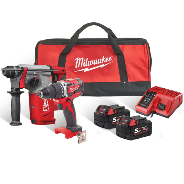 Набор инструментов аккумуляторных Milwaukee M18FPP2BB-502B, 2x5.0 Ah, M12-18 C, сумка